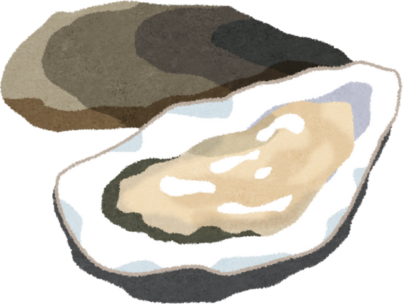 Watercolor Illustration of a Fresh Oyster