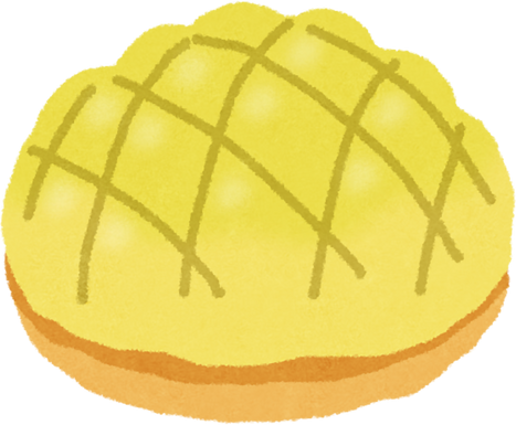 Cute Melon Bread Illustration